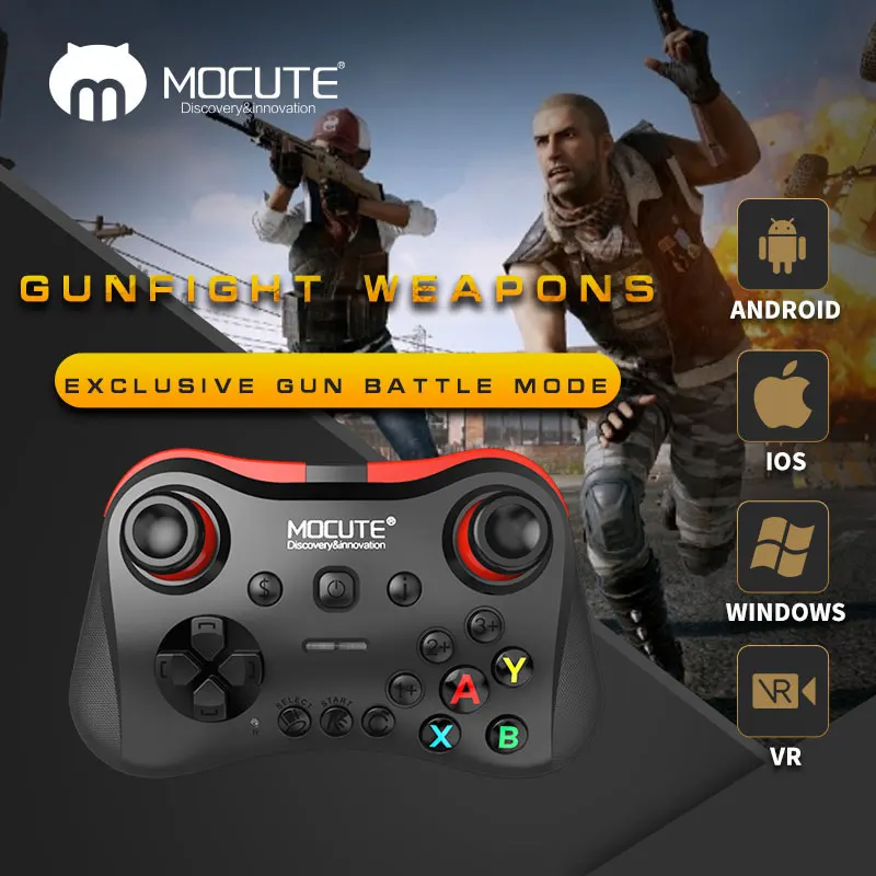 mocute 056 bluetooth gamepad pubg mobile phone joypad wireless joystick vr controller for pubg mobile iso android tv box pc - fortnite vr android